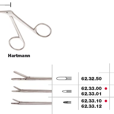 ØRETANG Hartmann medium m/rett tupp, knebøyd 8 cm - Medicon