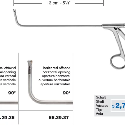 Nesetang cupped 13cm 90° vinklet opp 2mm vertikal luer lock