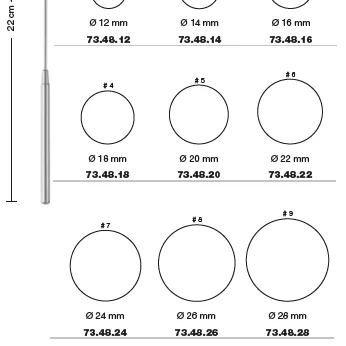 LARYNX SPEIL med skaft fig. 4 - Ø=18mm lengde 22cm - Medicon