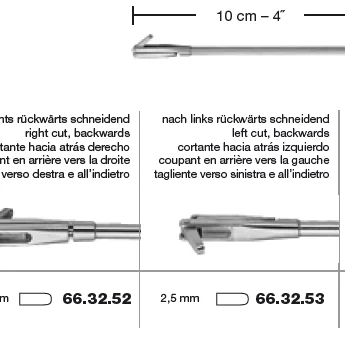 Stansetang/Antrum punch 10cm 2,5mm oppover skjærende bakover