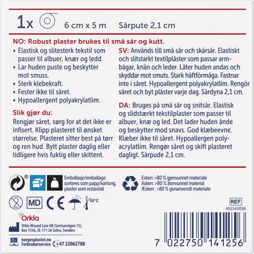 NORGESPLASTER TEKSTIL ROBUST m/kompress 6cmx5 m.