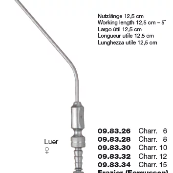 SUGEKANYLE FRAZIER (FURGURSSON) CH 10 (3,33mm) 12,5cm - Medicon
