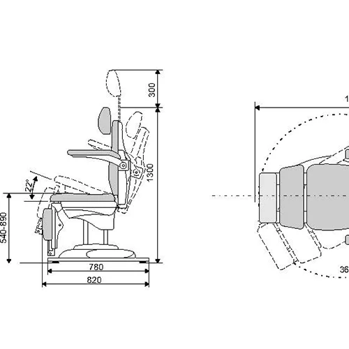 ØNH-stol XENON EVO 5 motorer med fotkontroll