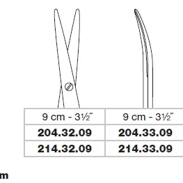 Saks Mini Metzenbaum bøyd Supercut 9cm