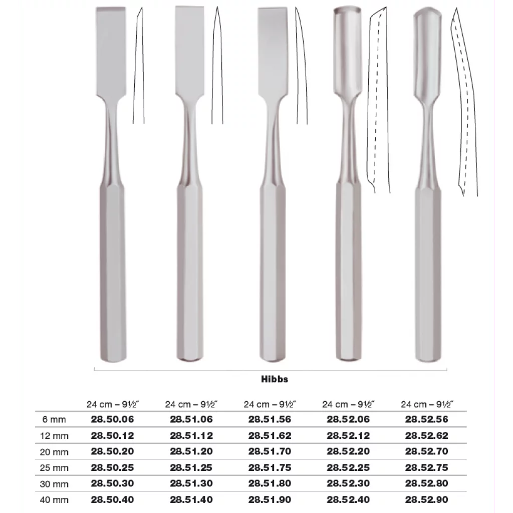 Osteotom Hibbs rett 20mm 24cm