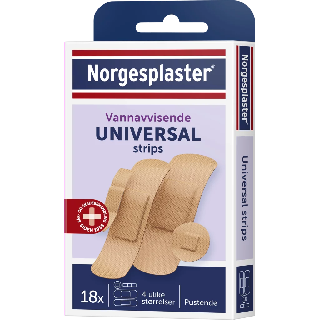 Plaster, Universalstrips 18 stk. assorterte størrelser