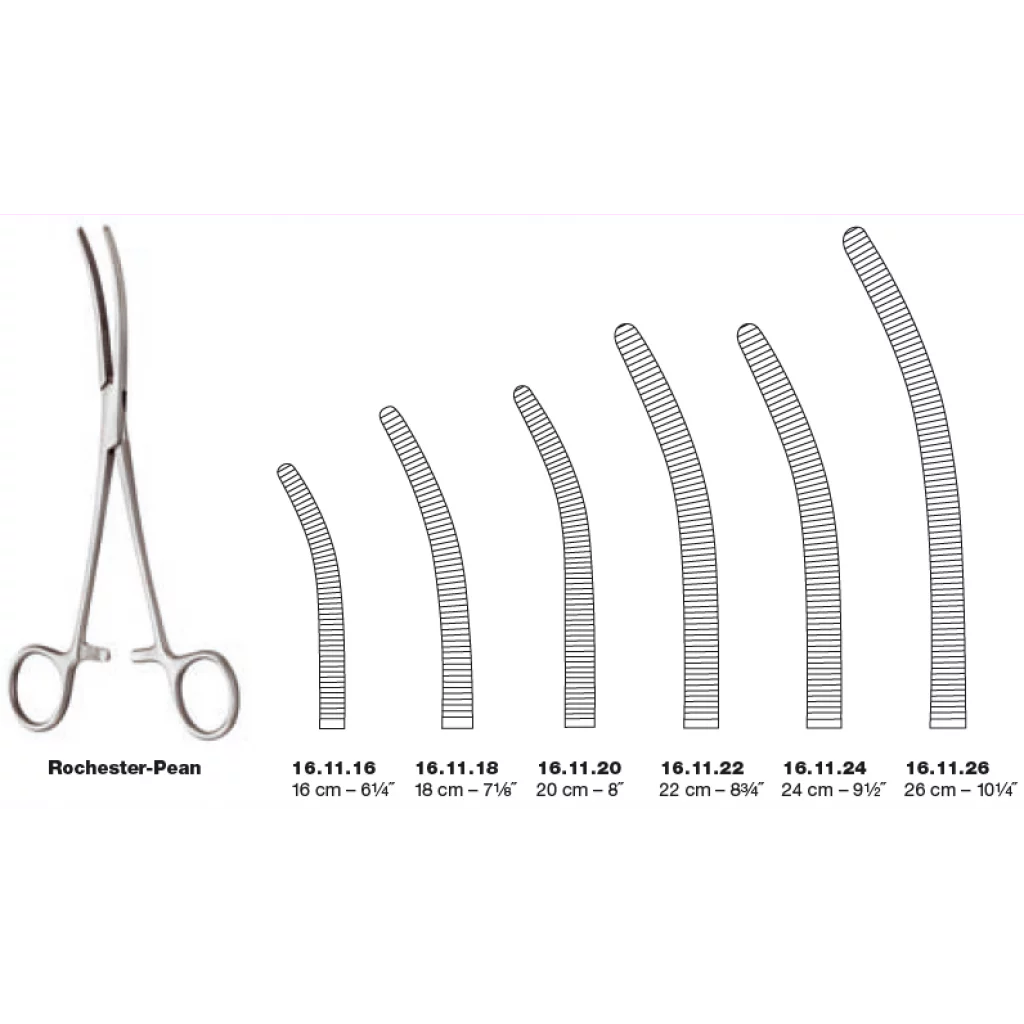 Arterieklemme Rochester Pean bøyd 20cm
