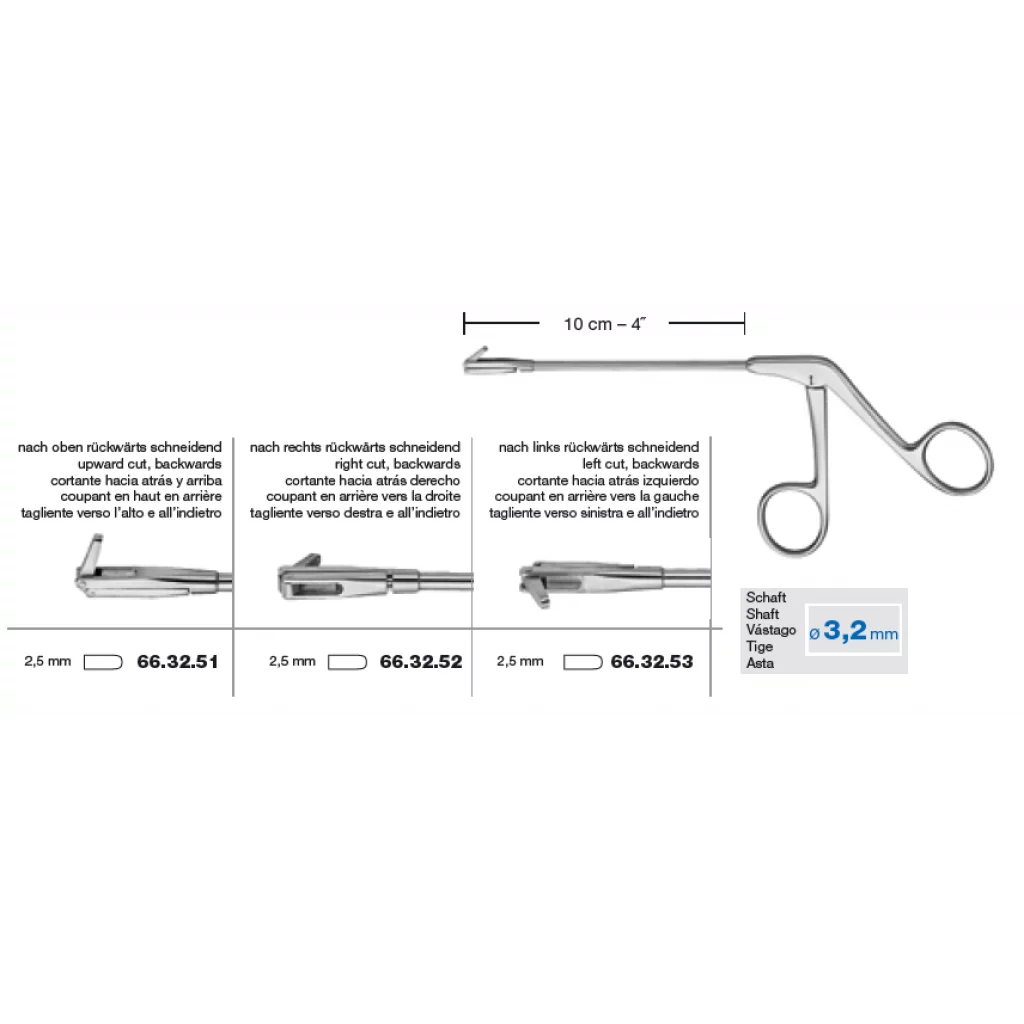 Stansetang/Antrum punch 10cm 2,5mm oppover skjærende bakover