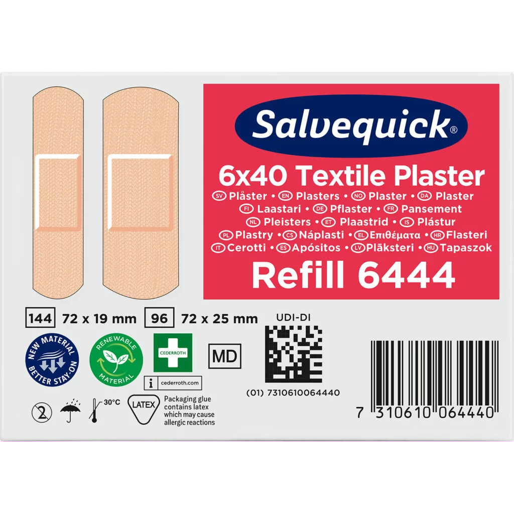 PLASTER Salvequick tekstil refill 6444 /Optra Quick