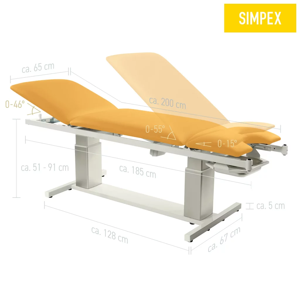 US-BENK VITA-GYN 3-delt elektrisk hev-/senkbar 65x195xh 51-91cm