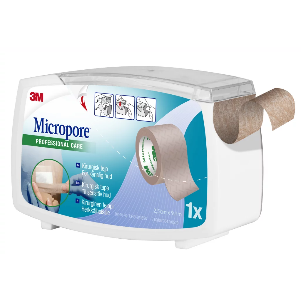 MICROPORE hudfarget 2 1/2 cm med dispenser 1533SP-1D