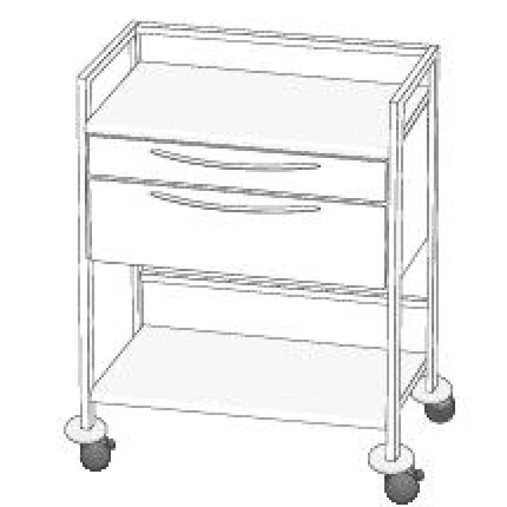 INSTRUMENTBORD Hygien-O-Star 94cm, 2 skuffer og 2 hyller