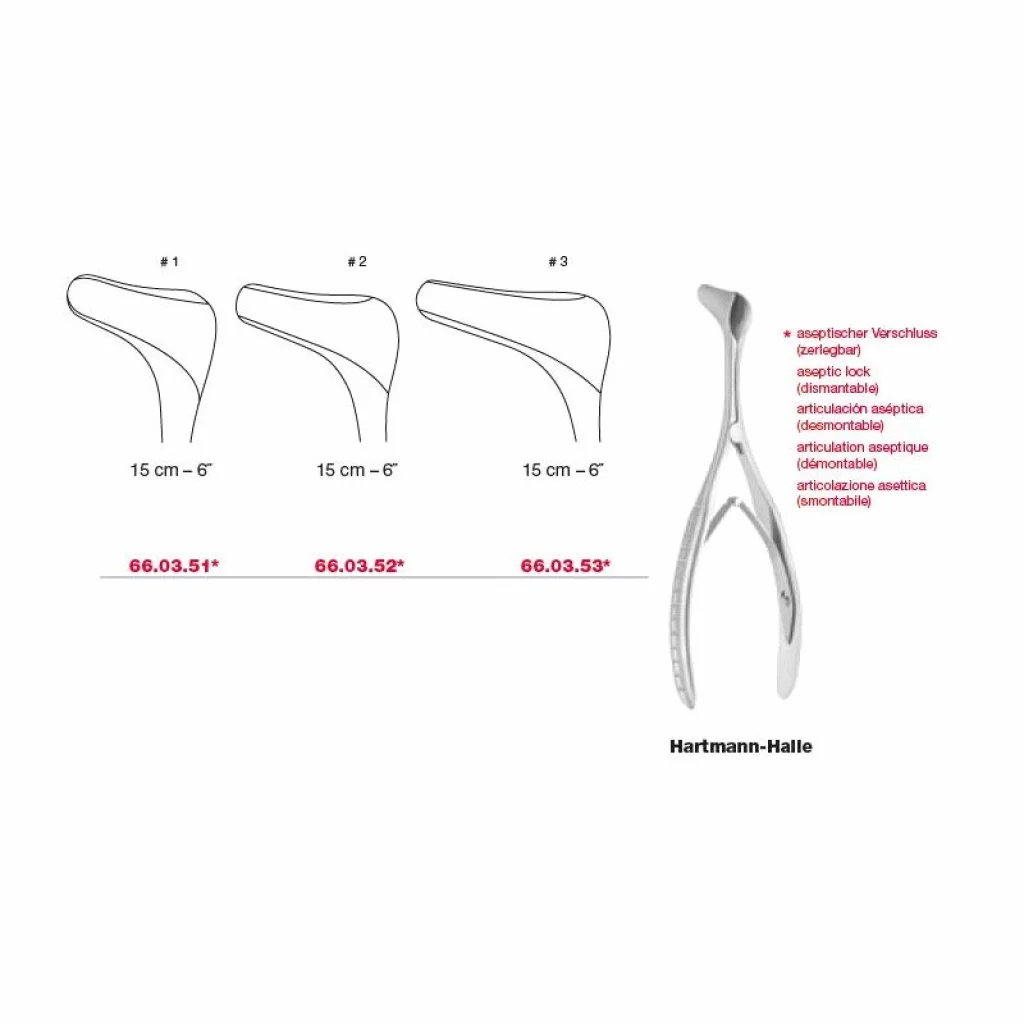 Nesespekulum Hartmann Halle 15cm fig 3 demonterbar - Medicon
