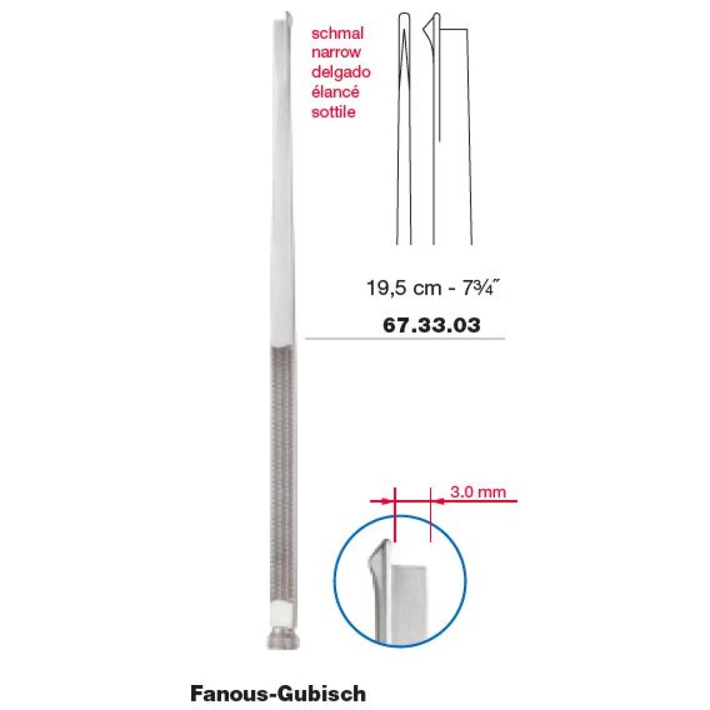 Osteotom Fanous Gubisch nasal slank rett 19,5cm 3mm