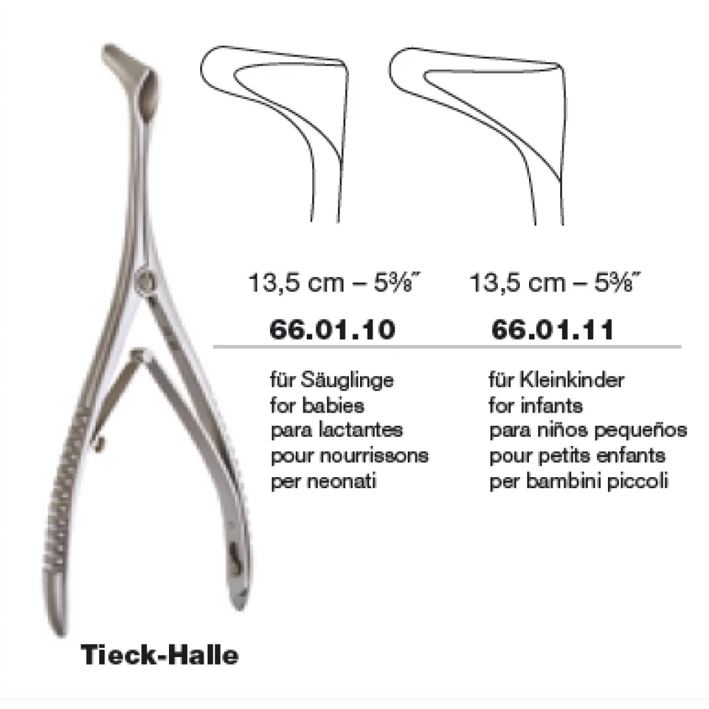 Nesespekulum Tieck Halle 13,5cm for små barn