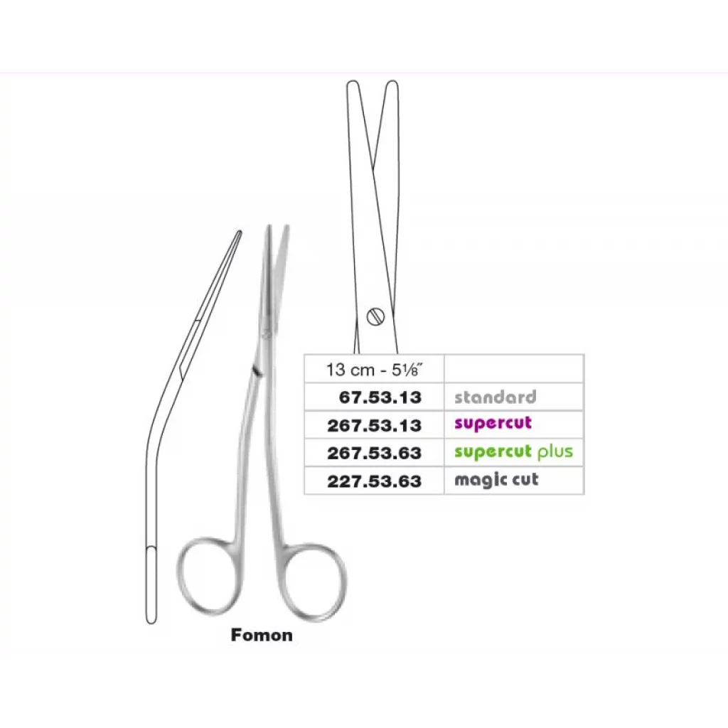 Rhinoplastikksaks Fomon vinklet 13cm Supercut plus - Medicon